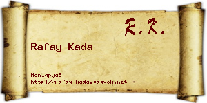 Rafay Kada névjegykártya